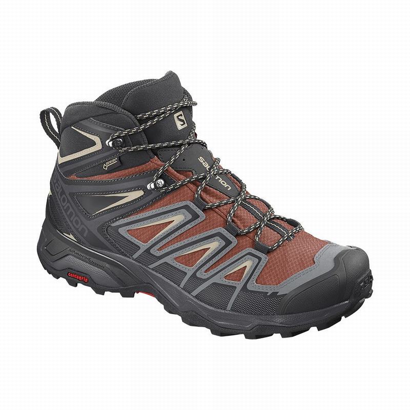 Salomon Vandrestøvler Herre MørkeRød / Sort - X ULTRA 3 MID GORE-TEX (FPDAS-4768)